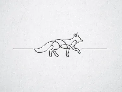 Fox abstract branding fox illustration line art