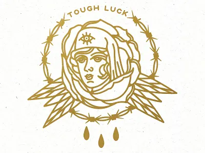 Tough Luck illustration traditional vinyl decal