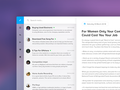 Mail Inbox dashboard design inbox mail material minimal search ui ux