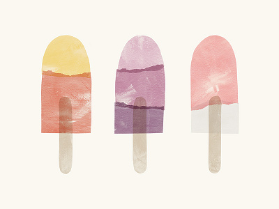 Summer Popsicles blueberry cute ice cream illustration mango popsicles strawberry summer