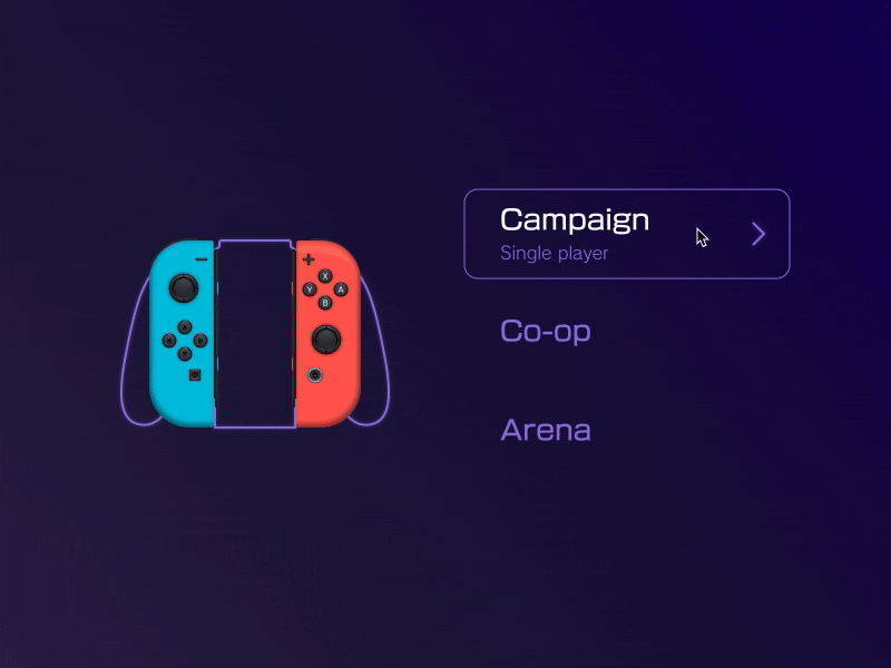 Select game mode flinto gaming gif nintendo switch ui