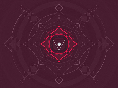 I° CHAKRA - The Root Chakra amaranth brush chakra energy first chakra geometric graphic design illustrator logo material muladhara number 4 petals photoshop purple red square vector yoga मूलाधार