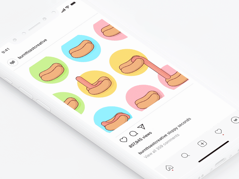 Sloppy Seconds animation design food gif hotdog illustration iphone x loop