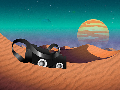 Vhs desert 80s desert illustration planet retrowave surreal surrealism synthwave tape vector vhs videotape