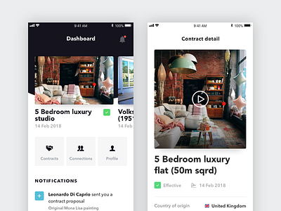 Video Contract App android app contract dashboard grid home ios minimal simple ui ux video