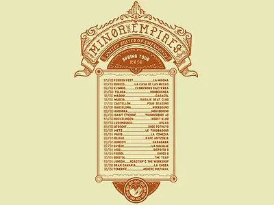 Minor Empires Tour Tee back band heraldry icon iconic minor empires tshirt unted states of emergency wolf