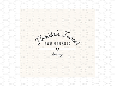 Florida's Finest Raw Honey brand chic logo hexagon honeycomb logo organic raw honey script logo