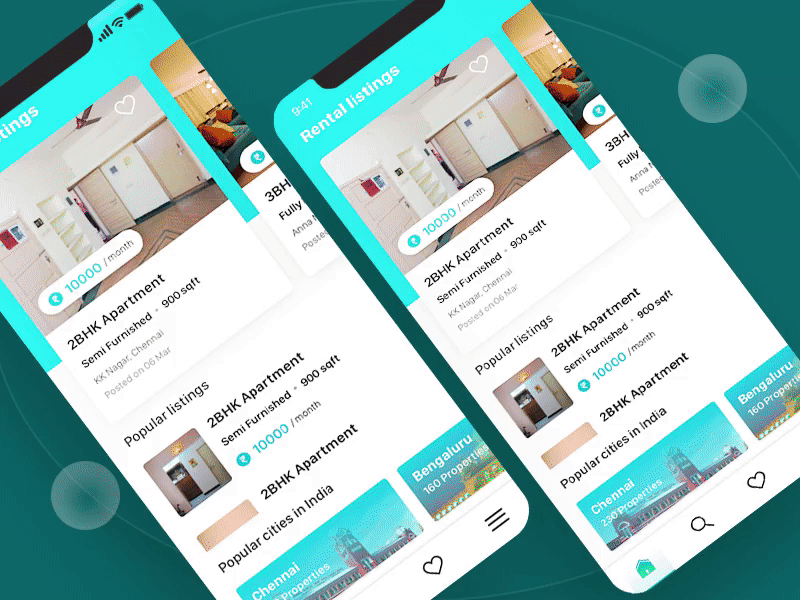 House finder for Rental app gif house ios listing owner property rental transition ui ux