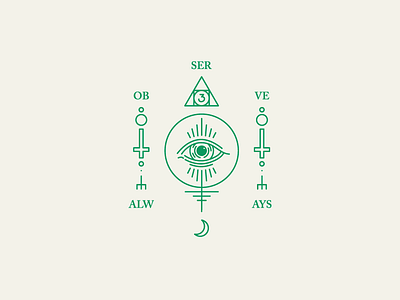 Observe always design eye graphic harryvector illuminati illustration line minimal occult tattoo type typography