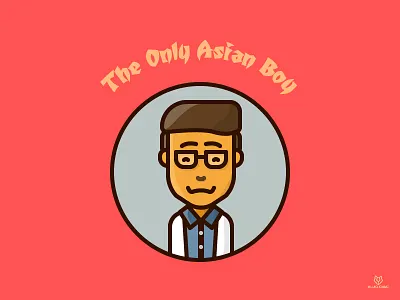 The Only Asian Boy asian boy flat design graphic icon illustration