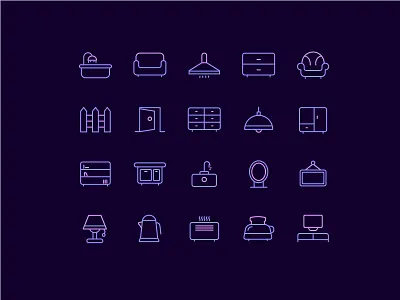 Home Icon app bathtub bread icon ios kettle lamp mirror sofa table wardrobe