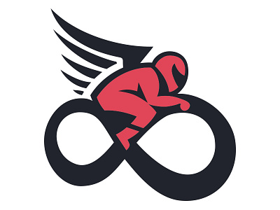 Eturnal Ride logo motorcycle rider wing