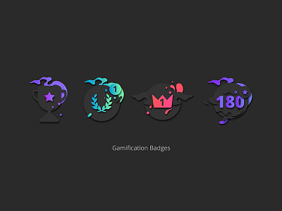 Badges award badge badges crown gamification icon illustration logo reward star trophy vector