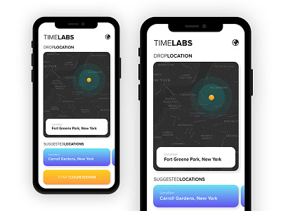 Location Selection | Time Travel App | iOS app creative dribbble gradient ios science time travel uplabs