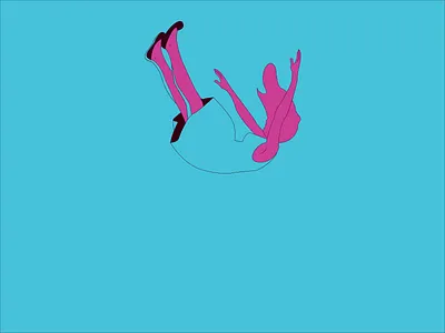 FLY blue fly girl illustration