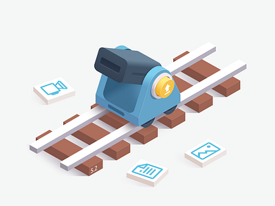 Rails 5.2: Active Storage and beyond 2d button card drop files isometric mixer rails storage