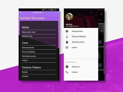 ~ Cinema App | Profile | Redesign Exercise ~ app cinema design home interface main material movie native navigation ui ux