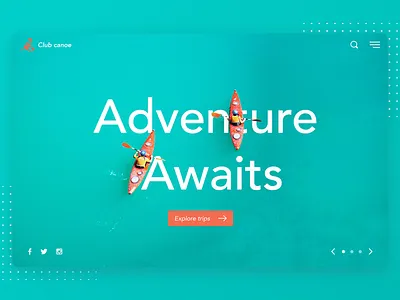 Canoeclub adventure banner canoe sketch website