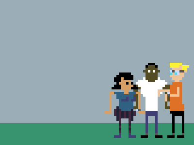 Trying to mingle at the office... animation madman mariachi pitufo pixel art ratón juan carlos slave leia smurf