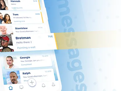 Wage messages app gradient ios iphone ite iteoteam job mockup ui ux wage