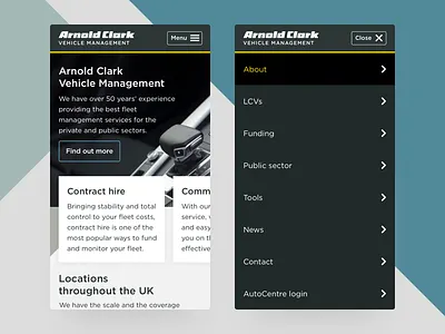 ACVM Website car home home page interaction design mobile ui design ux design website