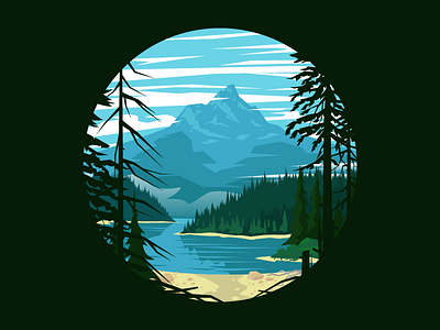 Hello Dribbble lake mountain nature outdoors wilderness