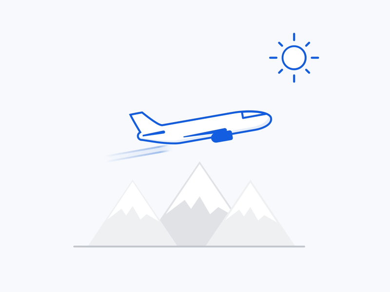 Fly me to the sun ☀️ after effects animation illustration mountains plane sky sun