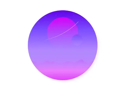 The Journey dribbble gradient illustration landscape minmal planet space