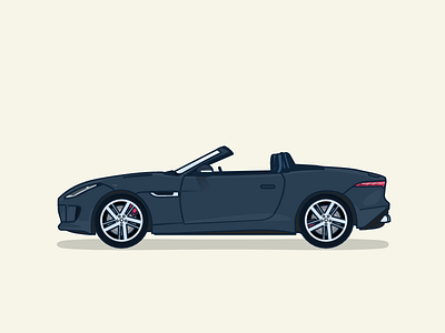 Jaguar F-Type 2d car flat ftype illustration jaguar london minimal sport