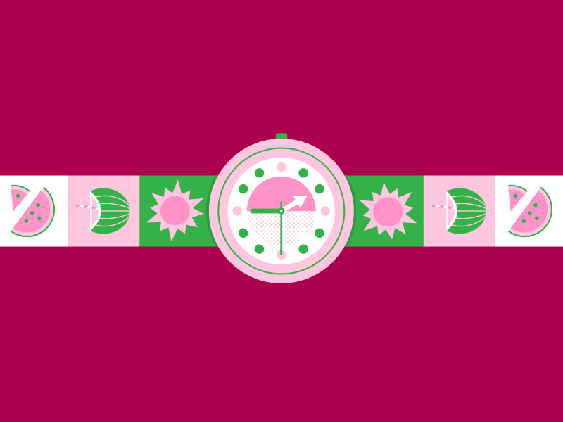 Swatch Watch children color colour digital flowers illustration kids pattern product product design timepiece watch