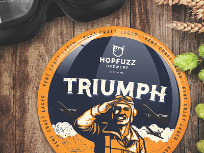 Triumph Craft Lager beer branding logo print