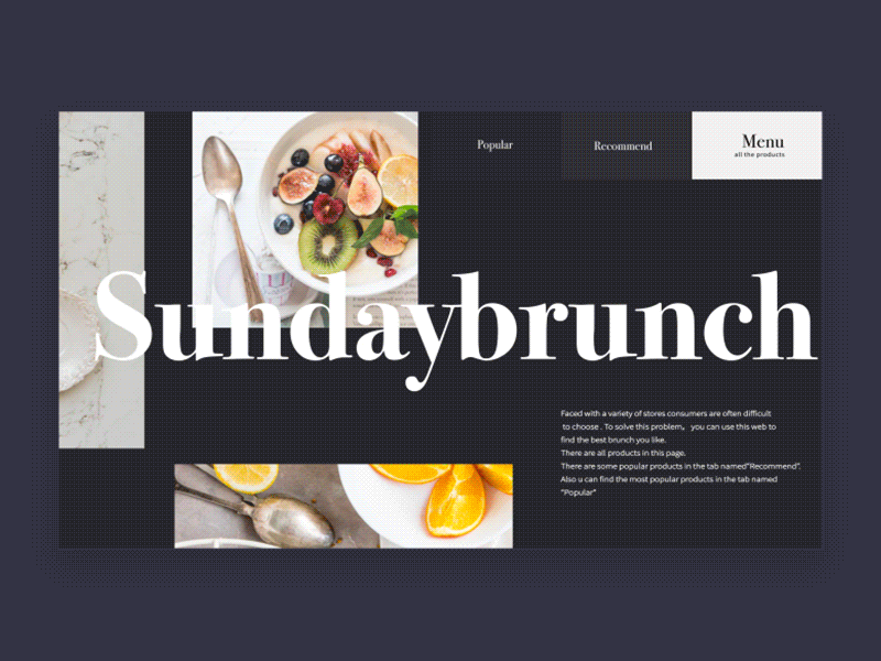 Brunch animation brunch food interaction photography ui ux website