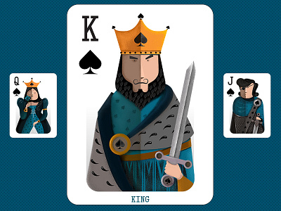 Playing cards - king 2d bura card character devi flat game illustration illustrator king texture vector