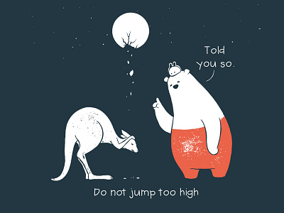 Tu and Ted - Not Too High bear bunny chow hon lam art illustration kangroo moon polar bear rabbit story storytelling tu and ted