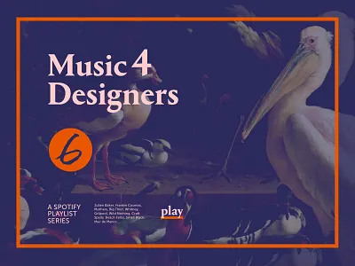 Music 4 Designers n°6 blue designer music pink play playlist red six spotify ui