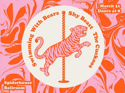 Spiderhouse show circus cooper gig illustration poster tiger vector