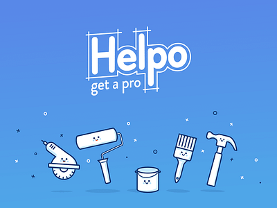 Logo&Icons animation app brand brush bucket drill hammer icons logo personification roller tools