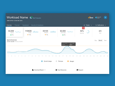 Application KPI chart data graph infrastructure kpi spend ui ux visualization