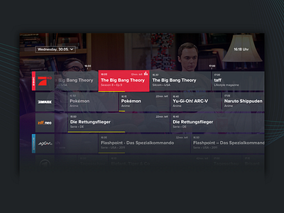 EPG – Big screen big electonic epg guide interface program screen streaming tv