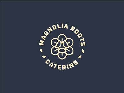 Magnolia Roots Logo brand identity branding catering flower icon identity logo logo design magnolia mark thick lines