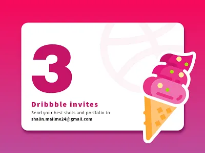 3 Dribbble Invites dribbble invite ui