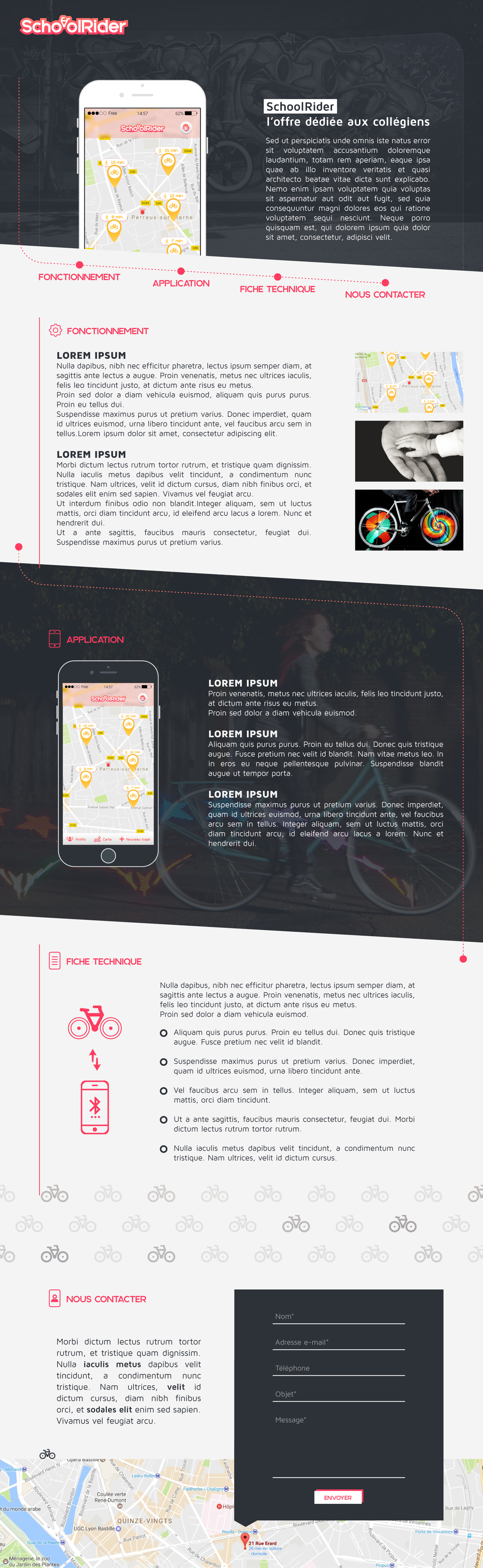 Schoolrider homepage application school project web design