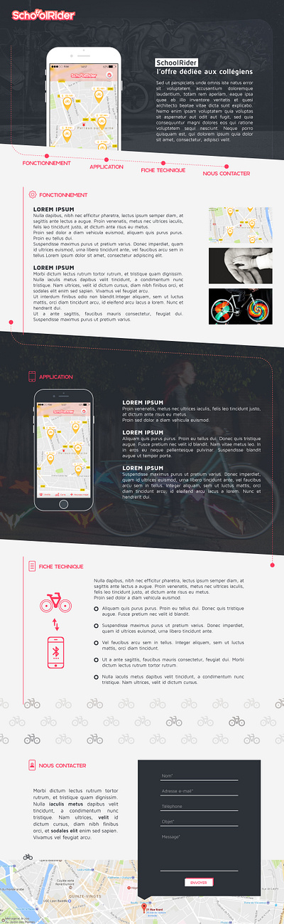 Schoolrider homepage application school project web design