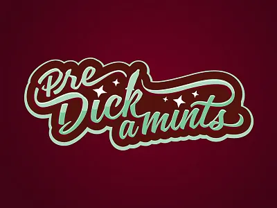 Predickaments Logo 60s adult branding candy chocolate condom logo 50s lounge populuxe retro sparkles typography