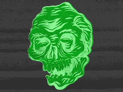 Frosty Skull Nugget adobedraw distress doodle frosty green skull texture