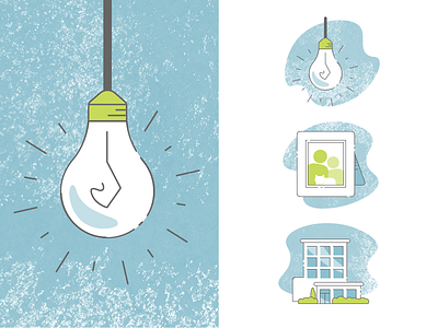 Organic Icons building frame icons light bulb texture