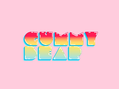 Gummy Bear candy colors font gummy happy