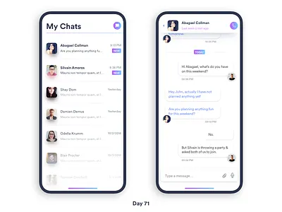 Daily UI Challenge: Day 71 Chat App UI app design chat daily ui challenge imessages interaction design ios iphone x messenger mobile app ui design ux design whatsapp