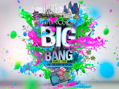 Explosion of Color big bang bright colors c4d cinema 4d colorful illustration life in color paint