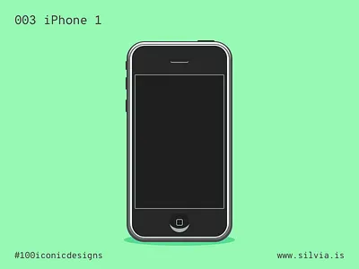 003 Iphone 1 100iconicdesigns apple flat illustration industrialdesign iphone1 product productdesign